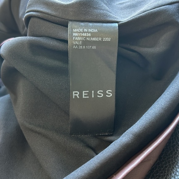 REISS Lambs Leather Vale Mini Skirt Brown High Rise A Lined Lined Sz US 2 - Picture 8 of 11